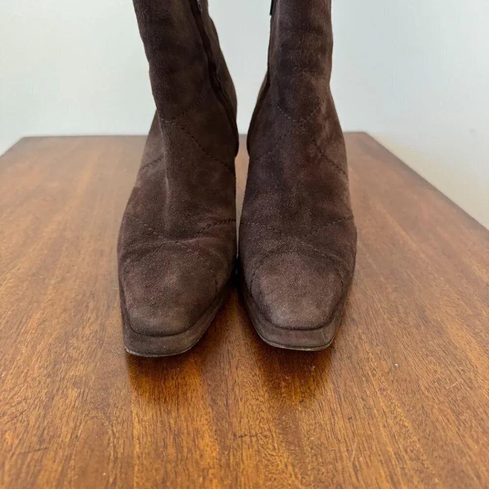 Escada Suede Brown Boots - Picture 6 of 12